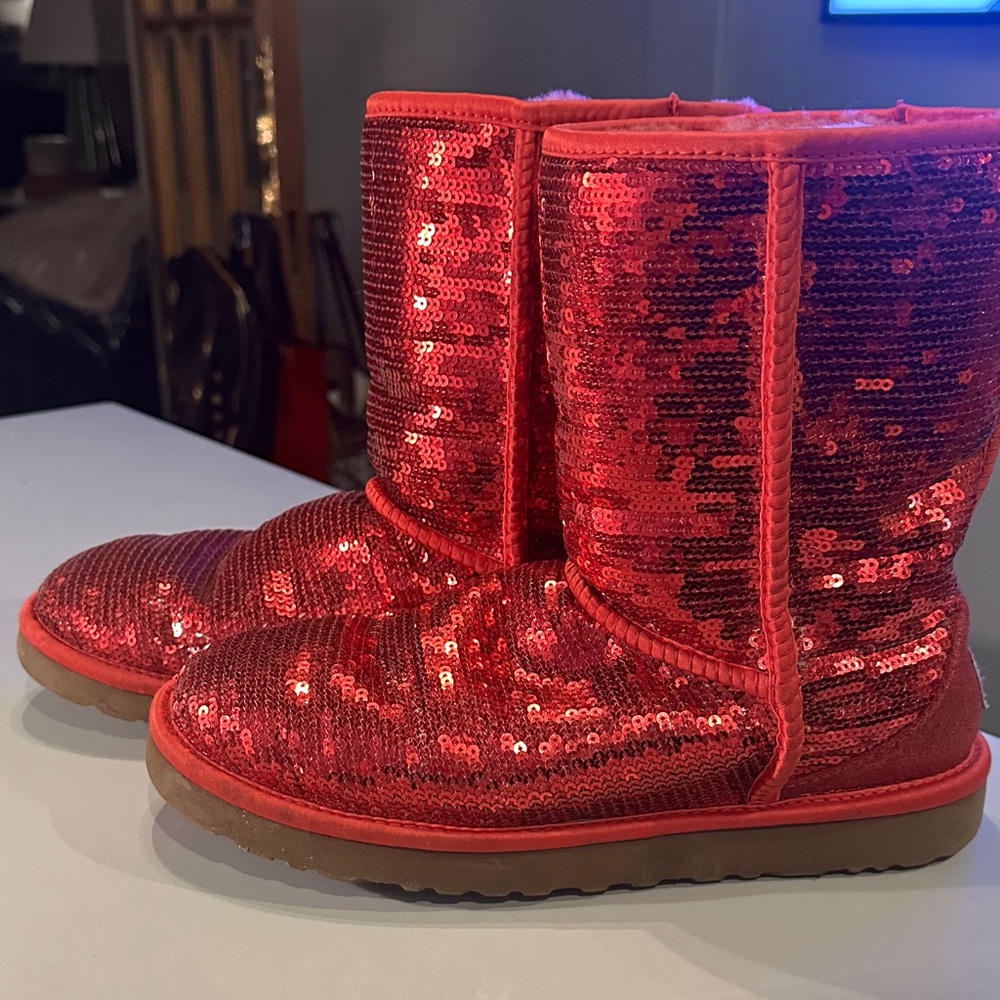UGG Red Sequin Boots